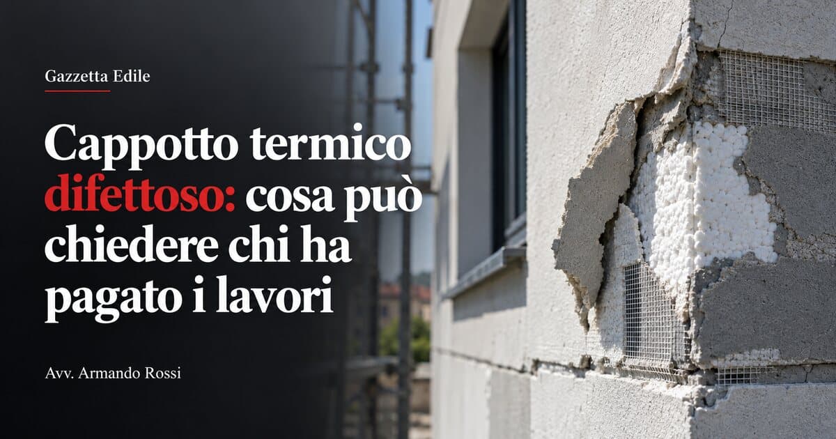 Cappotto termico difettoso: cosa può chiedere chi ha pagato i lavori