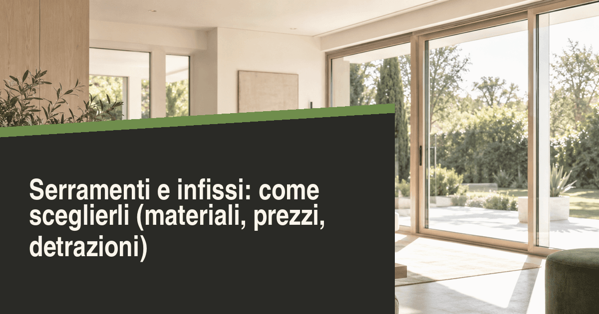 Ampie finestre con infissi moderni in un interno luminoso